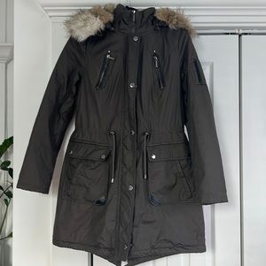 Laundry by Shelli Segal Coat with removable faux fur hood